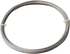 Loos & Co. - 1/16" x 3/64" Diam, Stainless Steel Wire Rope - 270 Lb Breaking Strength, 7 x 7, Vinyl Coating - Caliber Tooling