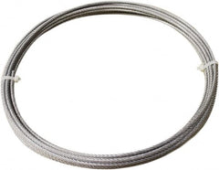 Loos & Co. - 3/16" x 1/8" Diam, Steel Wire Rope - 1,760 Lb Breaking Strength, 7 x 19, Vinyl Coating - Caliber Tooling