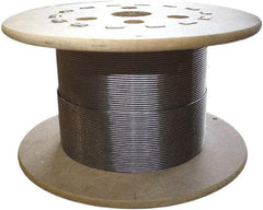 Loos & Co. - 3/16" x 1/8" Diam, Steel Wire Rope - 1,760 Lb Breaking Strength, 7 x 19, Vinyl Coating - Caliber Tooling