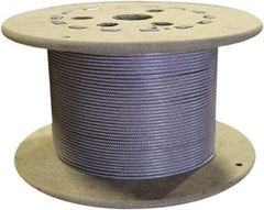 Loos & Co. - 3/16" x 1/8" Diam, Galvanized Steel Wire Rope - 2,000 Lb Breaking Strength, 7 x 19, Nylon Coating - Caliber Tooling