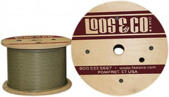 Loos & Co. - 250' Long, 1/16" x 3/64" Diam, Galvanized Steel Wire Rope - 270 Lb Breaking Strength, 7 x 7, Nylon Coating - Caliber Tooling