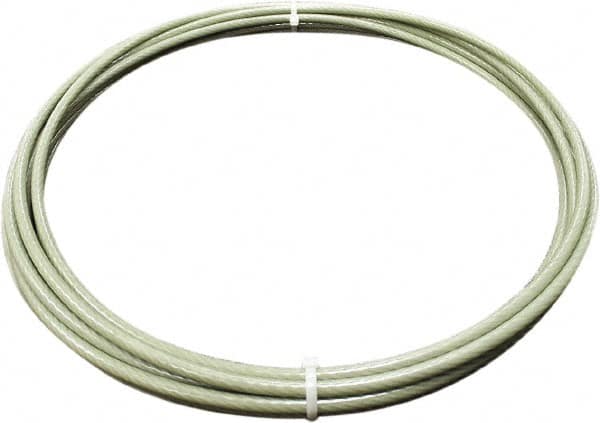 Loos & Co. - 1/4" x 3/16" Diam, Galvanized Steel Wire Rope - 4,200 Lb Breaking Strength, 7 x 19, Nylon Coating - Caliber Tooling