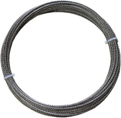 Loos & Co. - 1/8" x 1/8" Diam, Stainless Steel Wire Rope - 1,360 Lb Breaking Strength, 7 x 7 - Caliber Tooling