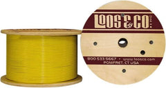 Loos & Co. - 3/16" x 1/8" Diam, Galvanized Steel Wire Rope - 2,000 Lb Breaking Strength, 7 x 19, Vinyl Coating - Caliber Tooling