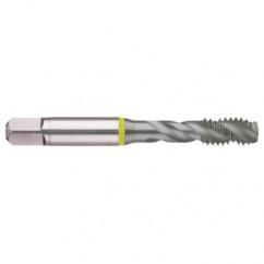 M3x0.50 6H 3-Flute Cobalt Yellow Ring Semi-Bottoming 40 degree Spiral Flute Tap-MolyGlide - Caliber Tooling