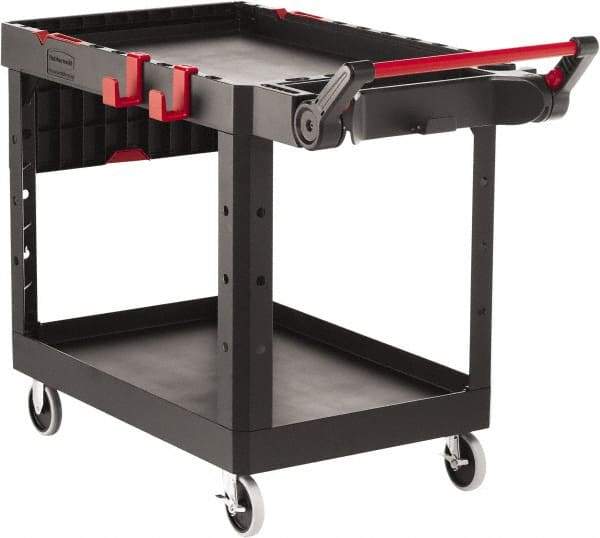 Rubbermaid - 500 Lb Capacity, 25-3/16" Wide x 51-15/32" Long x 36" High Heavy Duty Utility Cart - 2 Shelf, 17 Slot, Structural Foam - Caliber Tooling