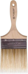 Wooster Brush - 4" Flat Polyester Wall Brush - 3-15/16" Bristle Length, 5-3/8" Wood Beavertail Handle - Caliber Tooling