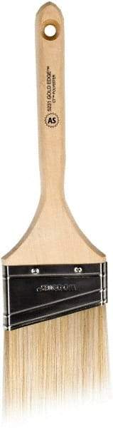 Wooster Brush - 3" Angled Polyester Angular Brush - 2-15/16" Bristle Length, 6-13/16" Wood Fluted Handle - Caliber Tooling