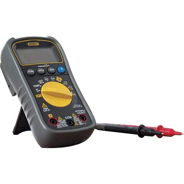 General - TS04, CAT III, 600 VAC/VDC, Digital True RMS Multimeter - 40 mOhm, Measures Voltage, Current, Resistance, Temperature - Caliber Tooling