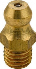 Umeta - Straight Head Angle, M5x0.8 Metric Brass Standard Grease Fitting - 7mm Hex, 15mm Overall Height, 5.5mm Shank Length - Caliber Tooling