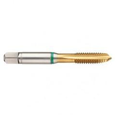 M12x1.0 6H 4-Flute Cobalt Green Ring Spiral Point Plug Tap-TiN - Caliber Tooling