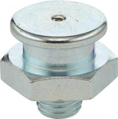 Umeta - Straight Head Angle, 1/8-28 BSPP Steel Button-Head Grease Fitting - 11mm Hex, 13.5mm Overall Height - Caliber Tooling