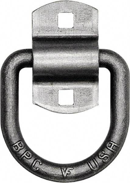 Buyers Products - Steel D-Ring with 2-Hole Mounting Bracket - 3-1/2" Long, Gray, For Use with Cargo Control - Caliber Tooling