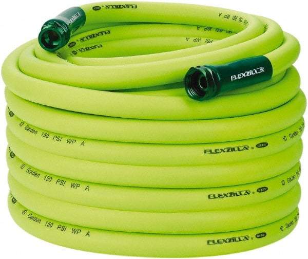 Legacy - 100' Long Garden Hose - 3/4" Diam, 3/4" GHT, Hybrid Polymer, 150 psi, All Season, Green - Caliber Tooling