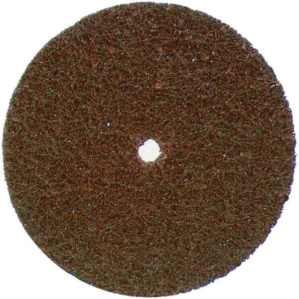 Merit Abrasives - 4-1/2" Coarse Grade Aluminum Oxide Deburring Disc - 7/8" Center Hole, Hook & Loop Connection, Brown, 11,000 Max RPM - Caliber Tooling