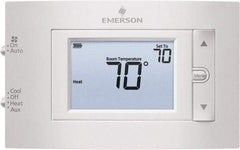 White-Rodgers - 50 to 99°F, 2 Heat, 1 Cool, Digital Nonprogrammable Heat Pump Thermostat - 20 to 30 Volts, 1.77" Inside Depth x 1.77" Inside Height x 5-1/4" Inside Width, Horizontal Mount - Caliber Tooling