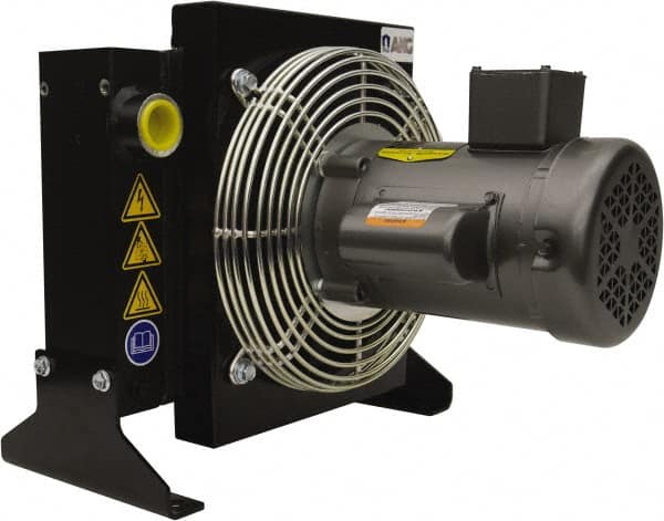 AKG Thermal Systems - SAE #20, 1 Fan Mount, Liquid-To-Air Aluminum Brazed Process Equipment Heat Exchanger - Oil Cooler, Ethylene Glycol/Water Mixture Cooler, 19.6" High x 21.65" Wide x 15.5" Deep, 250°F Max - Caliber Tooling