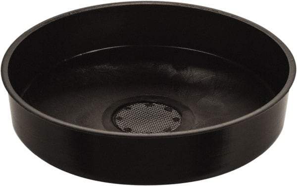 Funnel King - 4-3/8" High x 11-3/4" Diam, Polypropylene, Drum Funnel with Screen - 55 Gal Drum/Pail Capacity - Caliber Tooling