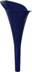 Funnel King - 1 Qt Capacity Polyethylene Funnel - 3-1/2" Mouth OD, 13/16" Tip OD, 11" Straight Spout, Blue - Caliber Tooling