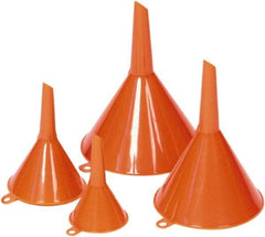 Funnel King - 0.31 Qt Capacity Polyethylene Funnel Set - Straight Spout, Orange - Caliber Tooling