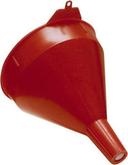 Funnel King - 2 Qt Capacity Polyethylene Funnel - 6-1/2" Mouth OD, 1-1/16" Tip OD, 2-3/8" Straight Spout, Red - Caliber Tooling