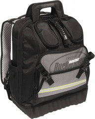 Bucket Boss - 24 Pocket Black, Yellow & Gray Ballistic Polyester Tool Bag - 14" Wide x 10" Deep x 18" High - Caliber Tooling