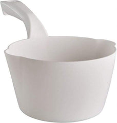 Remco - 32 oz White Polypropylene Round Bottom Scoop - 6.8" Wide x 5.3" Deep Bowl, 5-1/2" Handle Length, 11.6" OAL - Caliber Tooling