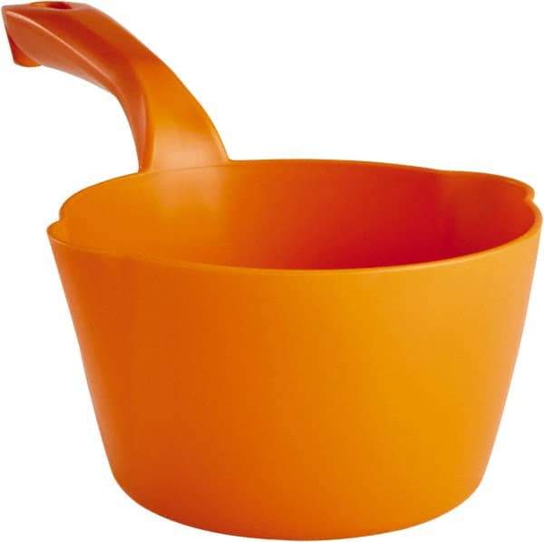 Remco - 32 oz Orange Polypropylene Round Bottom Scoop - 6.8" Wide x 5.3" Deep Bowl, 5-1/2" Handle Length, 11.6" OAL - Caliber Tooling