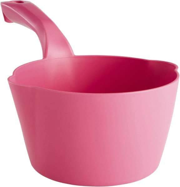 Remco - 32 oz Pink Polypropylene Round Bottom Scoop - 6.8" Wide x 5.3" Deep Bowl, 5-1/2" Handle Length, 11.6" OAL - Caliber Tooling