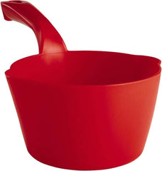 Remco - 32 oz Red Polypropylene Round Bottom Scoop - 6.8" Wide x 5.3" Deep Bowl, 5-1/2" Handle Length, 11.6" OAL - Caliber Tooling