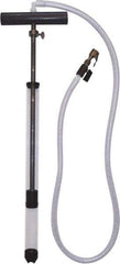 LiquiTube - 12.8 Strokes per Gal, 1/8" Outlet, 0.46 GPM, Aluminum, Brass, PVC & Plastic Hand Operated Drum Pump - 10 oz per Stroke, 22-1/4" OAL, For 5 Gal Drums, For Tire Sealants - Caliber Tooling