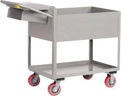 Little Giant - 3,600 Lb Capacity, 24" Wide x 64" Long x 41" High Deep Shelf Cart - 2 Shelf, Steel, Polyurethane Casters - Caliber Tooling