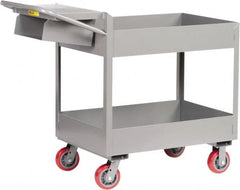 Little Giant - 3,600 Lb Capacity, 18" Wide x 46" Long x 41" High Deep Shelf Cart - 2 Shelf, Steel, Polyurethane Casters - Caliber Tooling