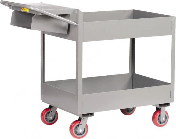 Little Giant - 3,600 Lb Capacity, 24" Wide x 52" Long x 41" High Deep Shelf Cart - 2 Shelf, Steel, Polyurethane Casters - Caliber Tooling