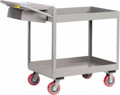 Little Giant - 3,600 Lb Capacity, 24" Wide x 64" Long x 41" High Deep Shelf Cart - 2 Shelf, Steel, Polyurethane Casters - Caliber Tooling