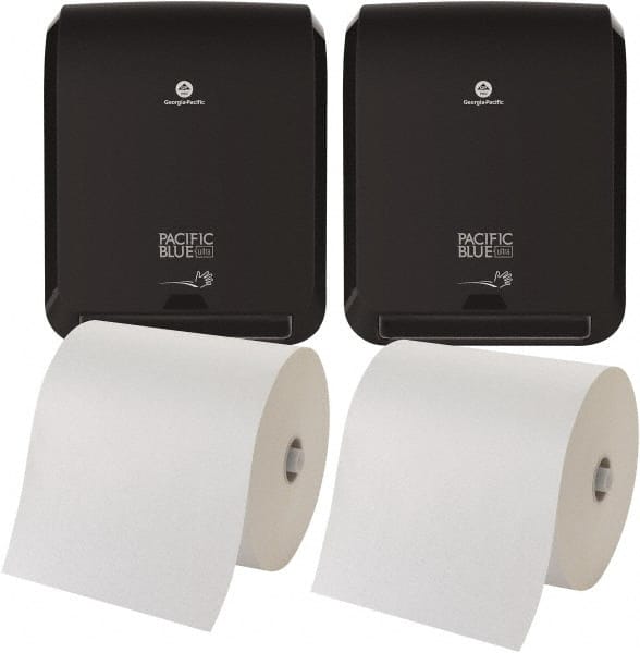 Georgia Pacific - Paper Towel & Dispenser Set with 2 Dispensers & 2 Cases of (6) Rolls per Case of 1-Ply Brown Paper Towels - Exact Industrial Supply