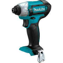 Makita - 12 Volt, 1/4" Drive, 80 Ft/Lb Torque, Cordless Impact Driver - Pistol Grip Handle, 2600 RPM, Lithium-Ion, Bare Tool - Caliber Tooling