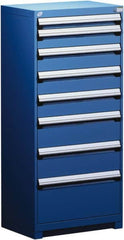 Rousseau Metal - 8 Drawer, Modular Storage Cabinet - Steel, 36" Wide x 24" Deep x 60" High, Avalanche Blue - Caliber Tooling