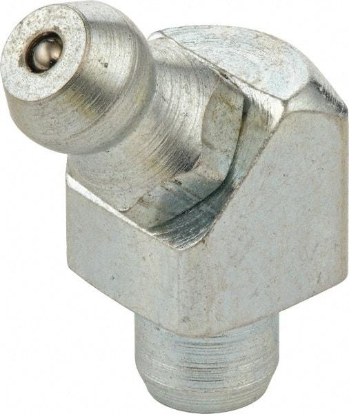 Umeta - 45° Head Angle, M10 Drive-In Steel Drive-In Grease Fitting - 11mm Hex, 20.5mm Overall Height, 5.5mm Shank Length, Zinc Plated Finish - Caliber Tooling