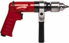 Chicago Pneumatic - 1/2" Reversible Keyed Chuck - Pistol Grip Handle, 900 RPM, 32 LPS, 0.5 hp - Caliber Tooling