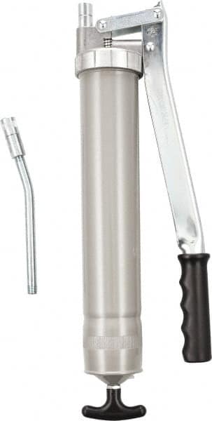 Umeta - Rigid Lever Grease Gun - 16 oz Capacity, 1/8 Thread Outlet, 17 Strokes per oz, Cartridge & Suction Fill - Caliber Tooling