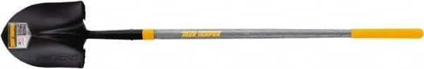 True Temper - 10-5/8" High x 8-7/8" Wide Round Steel Shovel - 45" Long Wood Straight Handle, Turned - Caliber Tooling