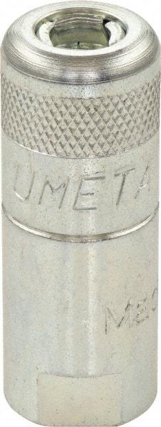 Umeta - 1-1/2" Long, 1/8 Thread, Zinc Plated Steel Grease Gun Coupler - NPT (F) Thread - Caliber Tooling