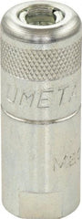 Umeta - 1-1/2" Long, 1/8 Thread, Zinc Plated Steel Grease Gun Coupler - NPT (F) Thread - Caliber Tooling