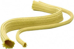 Atlantex - 3-1/2" ID Yellow Braided Cut-Resistant Sleeve for Hoses - 50' Long, -320 to 320°F - Caliber Tooling