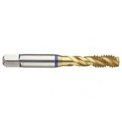 5-40 3B 3-Flute Cobalt Blue Ring Semi-Bottoming 40 degree Spiral Flute Tap-TiN - Caliber Tooling