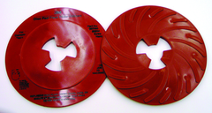 7" - Extra Hard Red - Disc Pad Face Plate Ribbed - Caliber Tooling