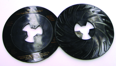 7" - Hard Black - Disc Pad Face Plate Ribbed - Caliber Tooling