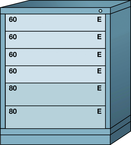Midrange-Standard Cabinet - 6 Drawers - 30 x 28-1-4 x 37-3/16" - Single Drawer Access - Caliber Tooling