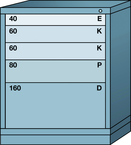 Midrange-Standard Cabinet - 5 Drawers - 30 x 28-1/4 x 37-3/16" - Single Drawer Access - Caliber Tooling